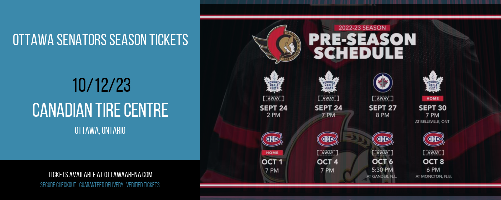 Ottawa Senators Season Tickets at Canadian Tire Centre